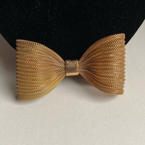 Vintage Large Gold Mesh Bow Barrette